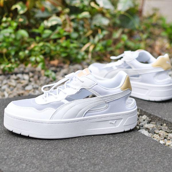 スニサン プーマ レディース 厚底 スニーカー ヒール高3.5cm PUMA COURT LALLY SKYE MULE ミュール シューズ 靴 スニーカーサンダル 2025春夏新作 402450