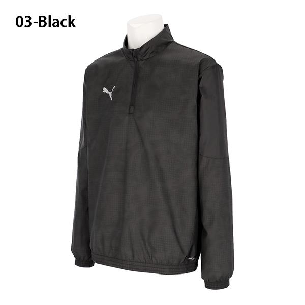 PUMA ピステ ウィンドブレーカー ブラック PUMA プーマ メンズ ハーフジップ ピステ TEAMCUP ウラ