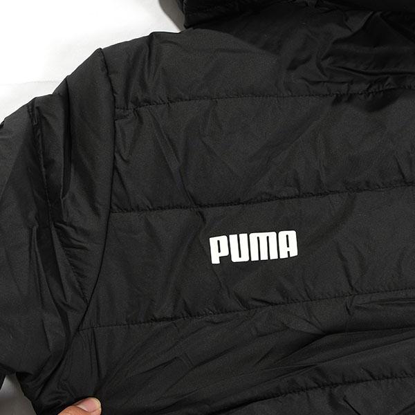 極美品✨PUMA ブラック ベンチコート 刺繍150 プーマ　黒　フード付き プーマ ベンチコート フード付き ブラック L〜O フード取り外し ダウン