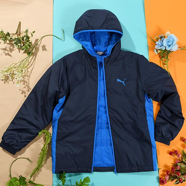 Puma フード付きダウンジャケット ネイビー　M プーマ PUMA（プーマ） 30%off 現品のみ 120cm キッズ 中綿ジャケット PUMA