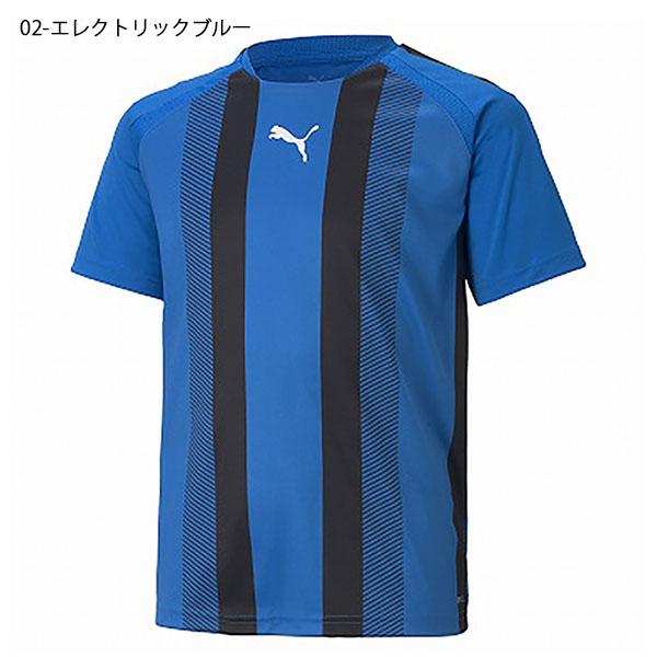 ゆうパケット対応可能！プーマ キッズ 半袖 Tシャツ PUMA TEAMLIGA ストライプ ゲームシャツ JR スポーツウェア サッカー フットボール 20%off 705147｜elephant｜03