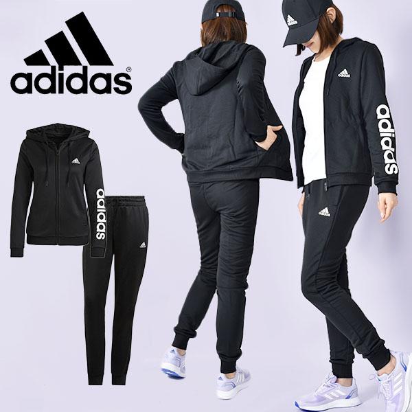 アディダス レディース ジャージ 上下セット Adidas W Ess スリムフィット パンツ パーカー フルジップ スウェットトラックスーツ 260 贅沢屋の フーディー