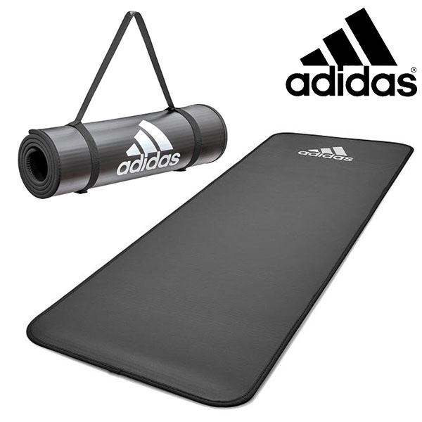 アディダス adidas トレーニングマット 10mm ブラック ヨガマット ストレッチ フィットネス ピラティス 黒 ADMT