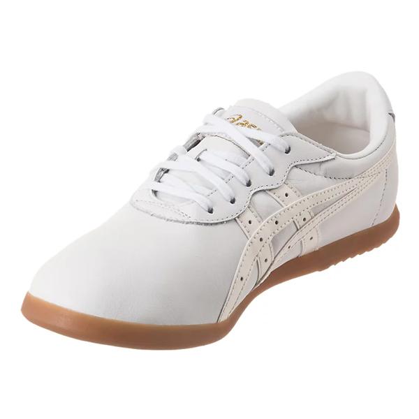 【動画あり】25%off 太極拳 シューズ アシックス レディース asics ウーシュー WU 本革 天然皮革 靴 スニーカー ホワイト 白 TOW013の画像