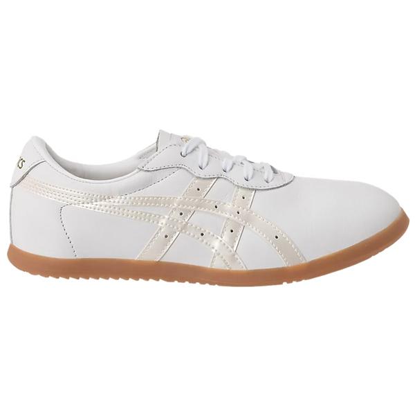【動画あり】25%off 太極拳 シューズ アシックス レディース asics ウーシュー WU 本革 天然皮革 靴 スニーカー ホワイト 白 TOW013の画像