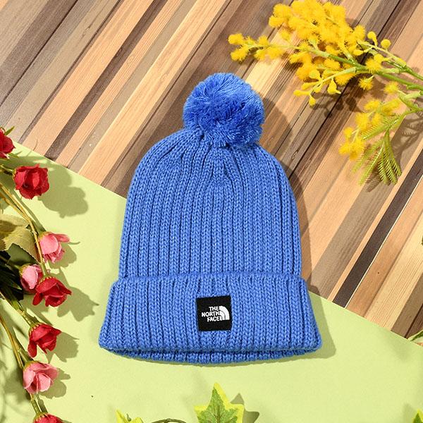 THE NORTH FACE ブルー のみ ノースフェイス ポンポン付き ニット帽 