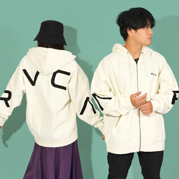 30%off ジップアップパーカー RVCA ルーカ メンズ FAKE ZIP HOODIE フーディー パーカー スウェット ビックシルエット｜elephant｜21