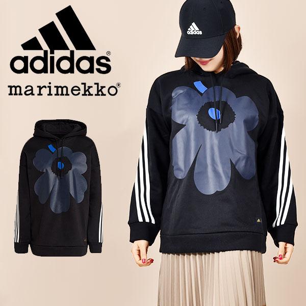 アディダス マリメッコ コラボ 新作 レディース パーカー Adidas W Marimekko ウニッコ 裏起毛 21秋新作 H Bg407 Unikko スウェット
