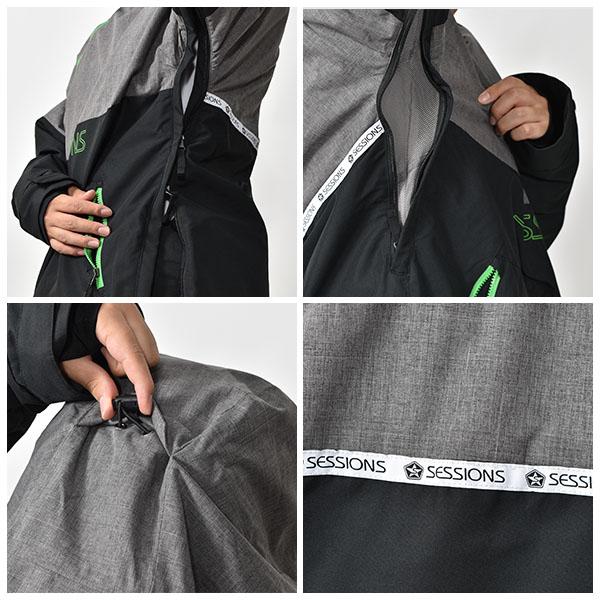 ラスト1着 Mサイズ 43%off スノーボードウェア セッションズ SESSIONS CENTRAL ANORAK JACKET メンズ プルオーバー ジャケット スノボの画像