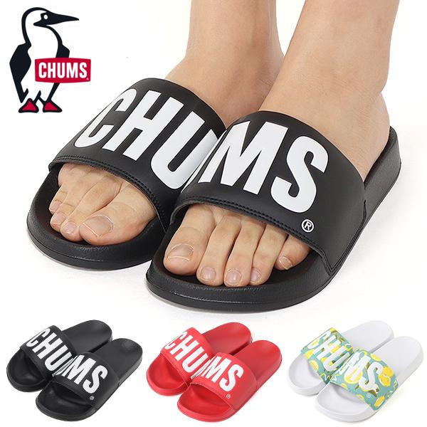 CHUMS ロゴ入り ブラックビーチサンダル 新品 CHUMS ロゴ サンダル ブラック チャムス 25 - メルカリ