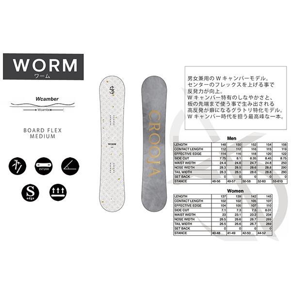 139のみ スノーボード 板 CROOJA クロージャ WORM ワーム レディース メンズ スノーボード ダブルキャンバー 139 2024-2025冬新作 139のみ スノーボード 板 CROOJA クロージャ WORM ワーム レディース メンズ スノーボード ダブルキャンバー 139 2024-2025冬新作