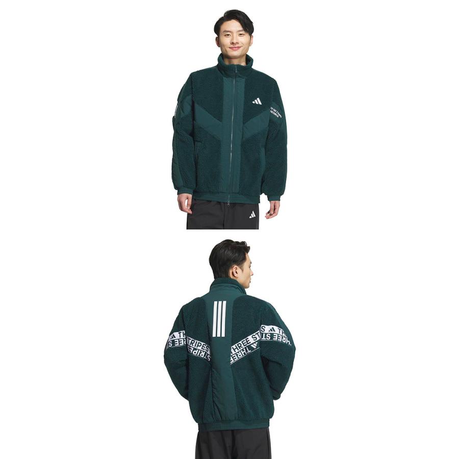 アディダス メンズ レディース ルーズフィット ジャケット adidas M WORD ボアジャケット 裏起毛 フリース もこもこ モコモコ アウター 2025秋冬新作 CS116 | adidas | 09