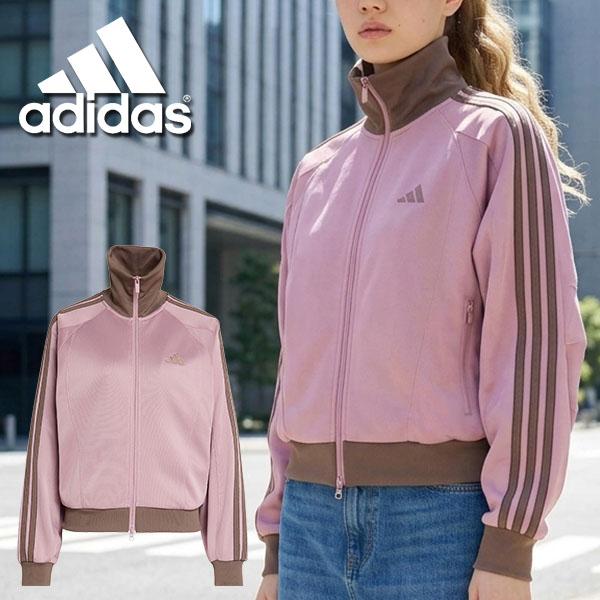 AD2024 リボンジップアップジャージ トラックジャケット ピンク adidas（アディダス） 2026秋冬新作 レディース ルーズフィット