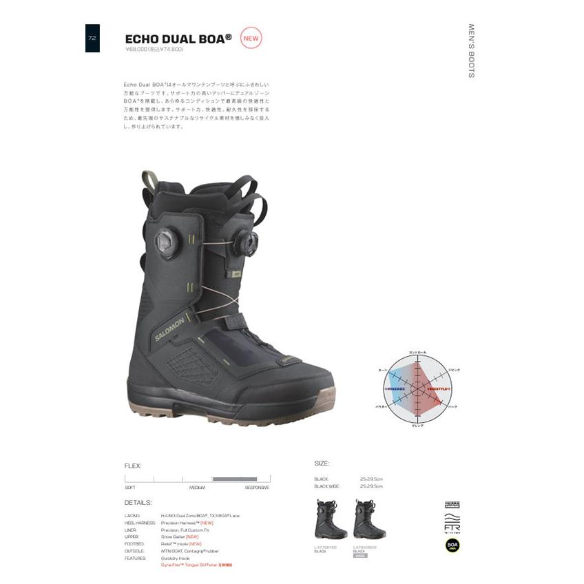 2 DOMAIN ダブルBoAスノーボードブーツ 25cm SALOMON（サロモン） スノーボード ブーツ ボア ECHO DUAL BOA WIDE