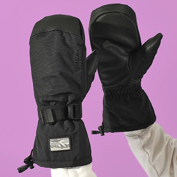 HESTRA ミトングローブ 黒とグレー HESTRA（ヘストラ） レザーミトン Topo 3-Finger MITTEN メンズ ミトン