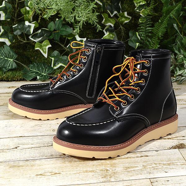 ワークブーツ サイドジップ メンズ アメカジ ミドル ショートブーツ