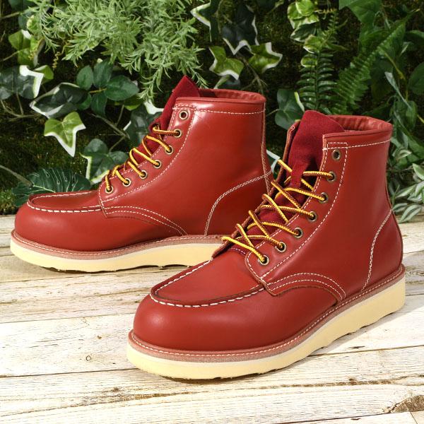レザー ワークブーツ メンズ アメカジ 本革 ミドル モックブーツ