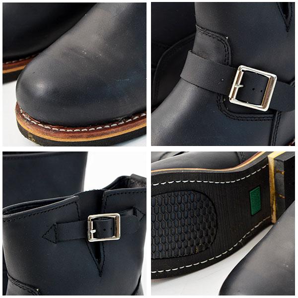 エンジニアブーツ メンズ レディース ブラック 黒 本革 レザー