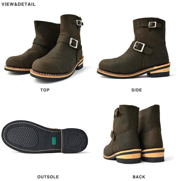 エンジニアブーツ メンズ レディース ブーツ ブラウン 茶 本革 レザー