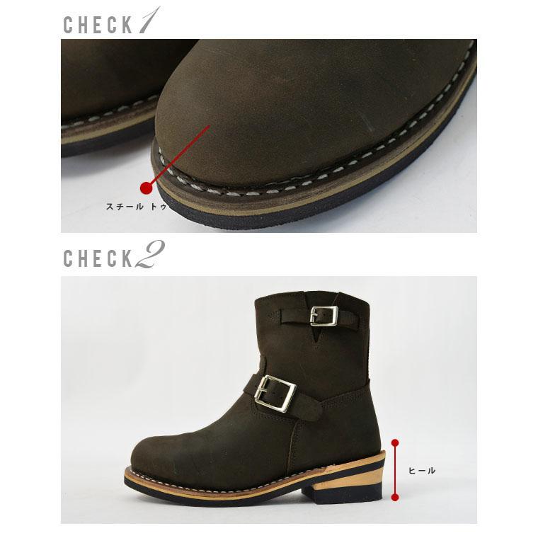 エンジニアブーツ メンズ レディース ブーツ ブラウン 茶 本革 レザー