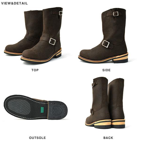 エンジニアブーツ メンズ レディース ブーツ ブラウン 茶 本革 レザー