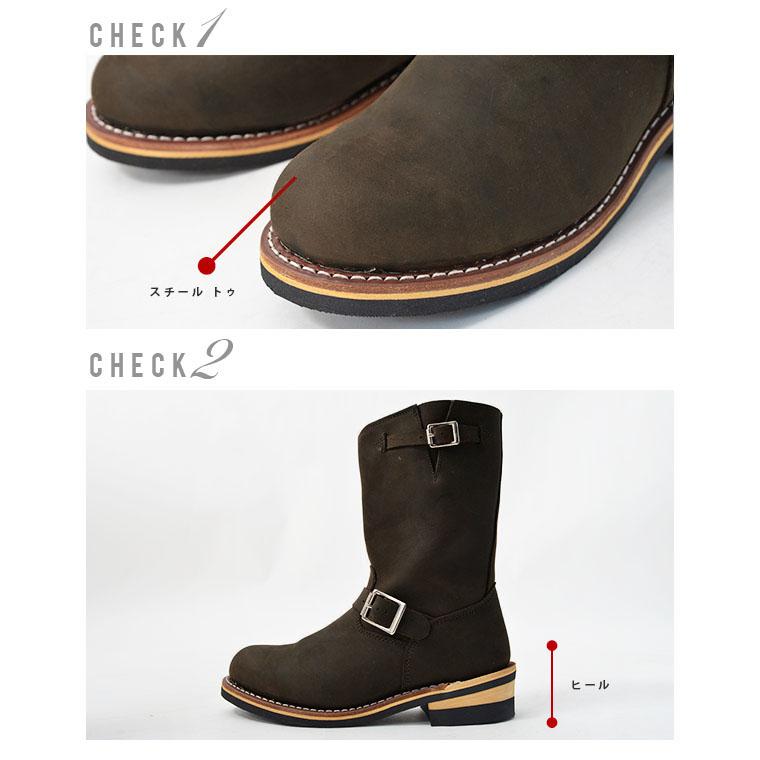 エンジニアブーツ メンズ レディース ブーツ ブラウン 茶 本革 レザー