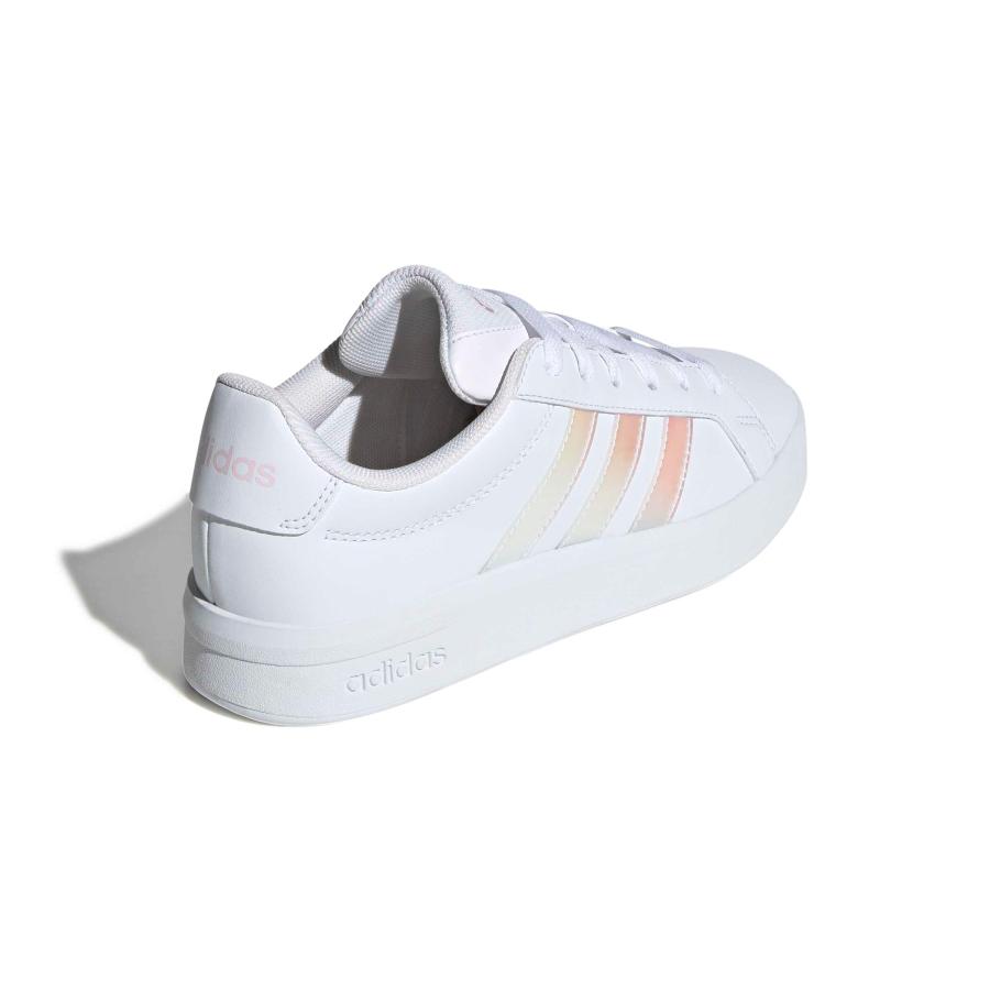 2026春夏新作 アディダス レディース スニーカー adidas GRAND COURT 3.0 J グランドコート ローカット シューズ 靴 ホワイト 白 玉虫色 オーロラ JQ1978の画像