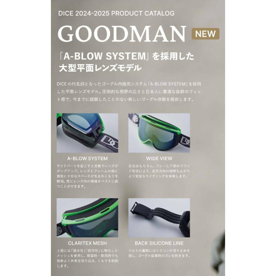 DICE（ダイス） スノーゴーグル GOODMAN グッドマン 調光