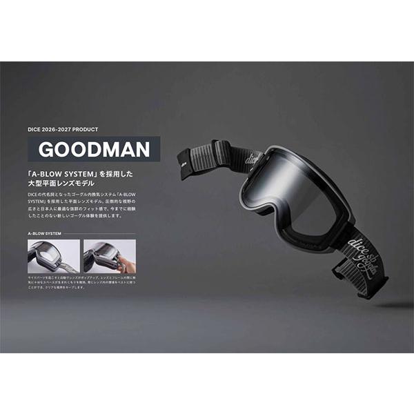 DICE（ダイス） 2026-2027冬新作 スノーゴーグル GOODMAN グッドマン