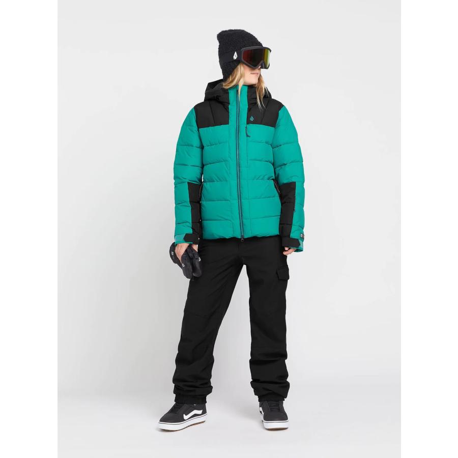 スノーボードウェア VOLCOM ボルコム PUFFLEUP JACKET グリーン系 レディース ジャケット スノーボード 2023-2024冬新作 25%off｜elephant｜14