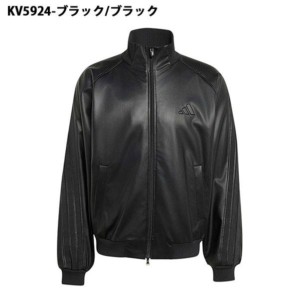 【新品2XL】アディダス  フェイクレザージャケット ブラック adidas（アディダス） 2026秋冬新作 メンズ レディース ルーズフィット