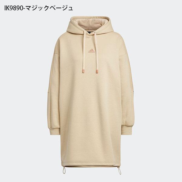 31%off アディダス レディース ロング丈 パーカー adidas W WORD フーディチュニック スウェット 裏起毛 ルーズフィット ワンピース IEH70｜elephant｜05