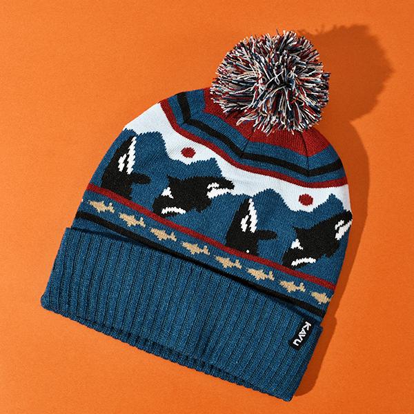 KAVU（カブー） Herschel ハーシェル ニット帽 ビーニー 帽子 ポンポン