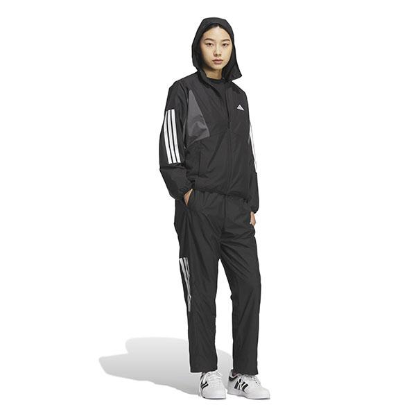 【新品未使用】adidas レディース ウィンドブレーカー ジャージ ブラック adidas（アディダス） レディース ウインドジャケット W TEAM 3S