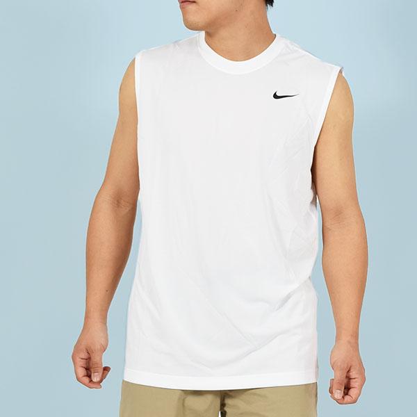 NIKE マイラー Dri-FIT NIKE メンズ タンクトップ NIKE（ナイキ） ライトブルーx白 Dri-FIT L タンクトップ メンズ テニス ウェア
