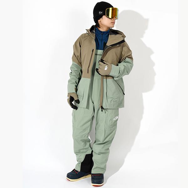 ノースフェイス メンズ 高機能 GORE-TEX スノーボード ウェア THE NORTH FACE レイバック ビブパンツ ワイドシルエット スレートモス ns62511 2025-2026冬新作の画像