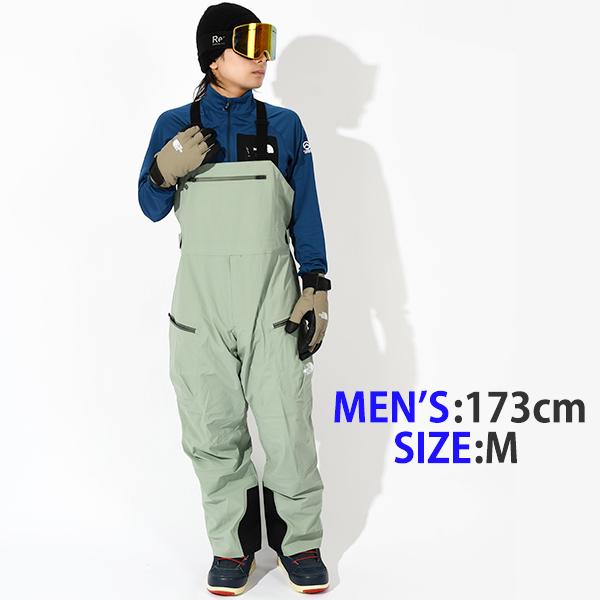 ノースフェイス メンズ 高機能 GORE-TEX スノーボード ウェア THE NORTH FACE レイバック ビブパンツ ワイドシルエット スレートモス ns62511 2025-2026冬新作の画像