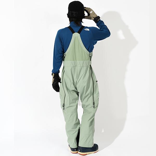 ノースフェイス メンズ 高機能 GORE-TEX スノーボード ウェア THE NORTH FACE レイバック ビブパンツ ワイドシルエット スレートモス ns62511 2025-2026冬新作の画像