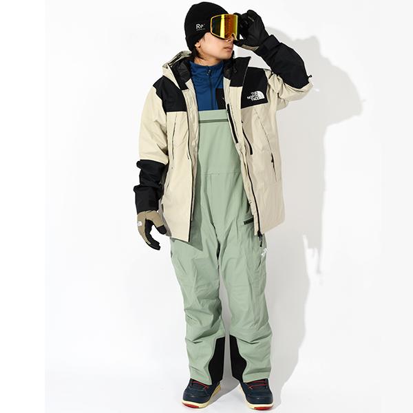 ノースフェイス メンズ 高機能 GORE-TEX スノーボード ウェア THE NORTH FACE レイバック ビブパンツ ワイドシルエット スレートモス ns62511 2025-2026冬新作の画像