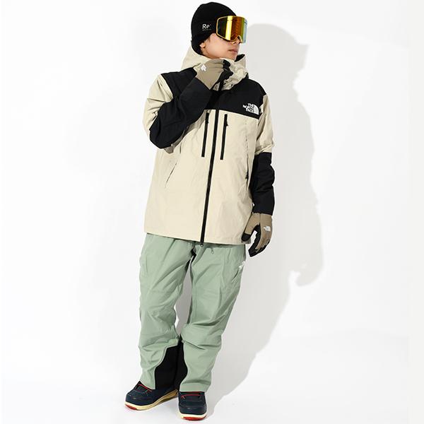 ノースフェイス メンズ 高機能 GORE-TEX スノーボード ウェア THE NORTH FACE レイバック ビブパンツ ワイドシルエット スレートモス ns62511 2025-2026冬新作の画像