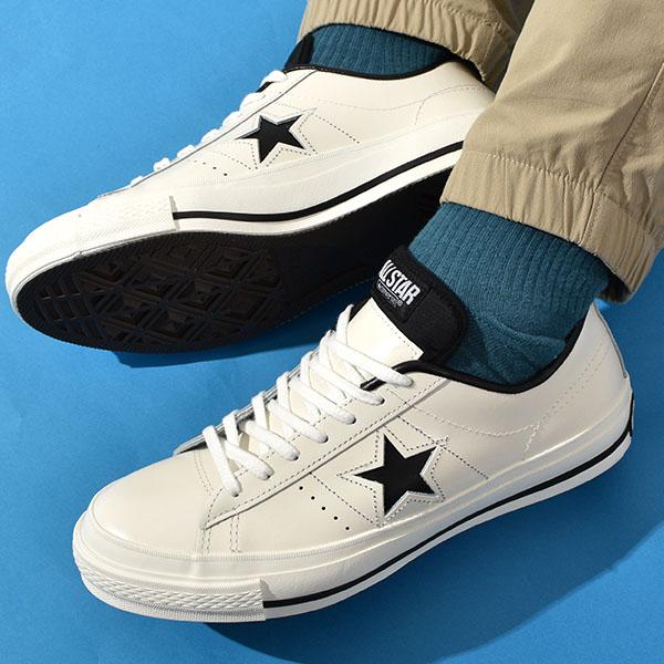 ワンスター J コンバース CONVERSE ONE STAR J レザー スニーカー メンズ MADE IN JAPAN 日本製 白 黒 赤 ホワイト ブラック レッド CONVERSE ワンスター ONE STAR IN ホワイト ブラック レッド