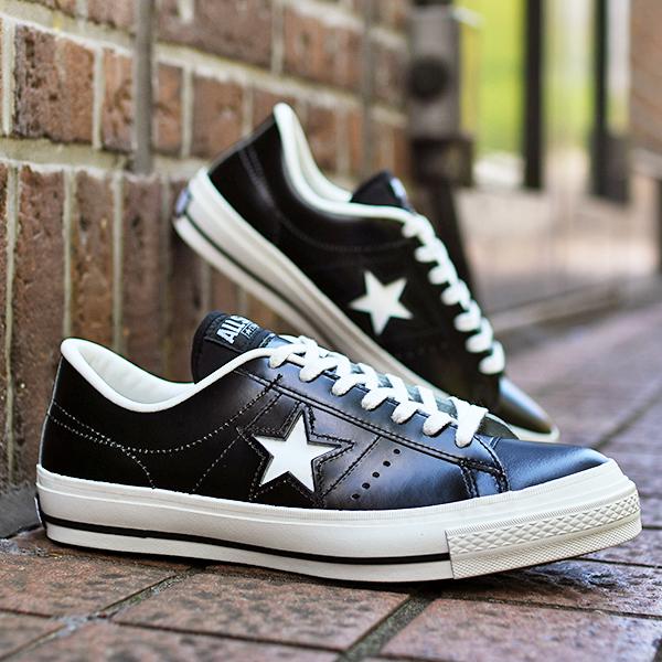 【US9】ジャックスター 黒×白 レザー ワンスター #3EJC CONVERSE（コンバース） ワンスター J CONVERSE ONE STAR J レザー