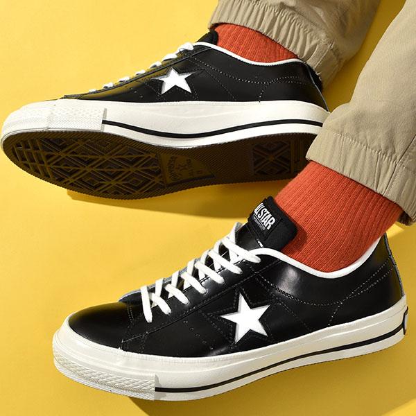 ワンスター J コンバース CONVERSE ONE STAR J レザー スニーカー メンズ MADE IN JAPAN 日本製 白 黒 赤 ホワイト ブラック レッド CONVERSE ワンスター ONE STAR IN ホワイト ブラック レッド