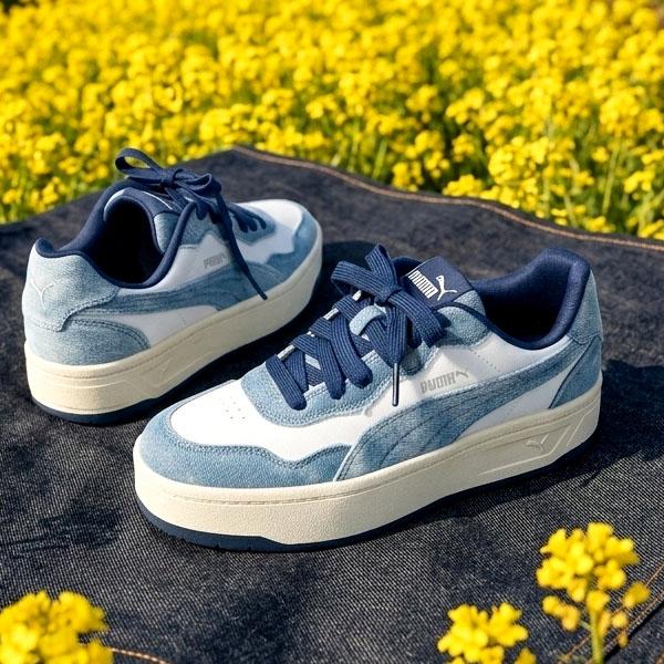 2026春夏新作 プーマ レディース 厚底 スニーカー PUMA コート ラリー スカイ デニム ローカット シューズ 靴 407397の画像