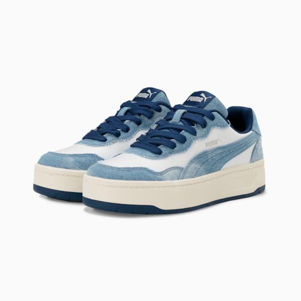 2026春夏新作 プーマ レディース 厚底 スニーカー PUMA コート ラリー スカイ デニム ローカット シューズ 靴 407397の画像
