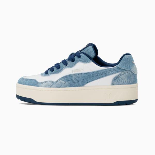 2026春夏新作 プーマ レディース 厚底 スニーカー PUMA コート ラリー スカイ デニム ローカット シューズ 靴 407397の画像