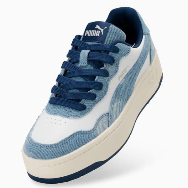 2026春夏新作 プーマ レディース 厚底 スニーカー PUMA コート ラリー スカイ デニム ローカット シューズ 靴 407397の画像