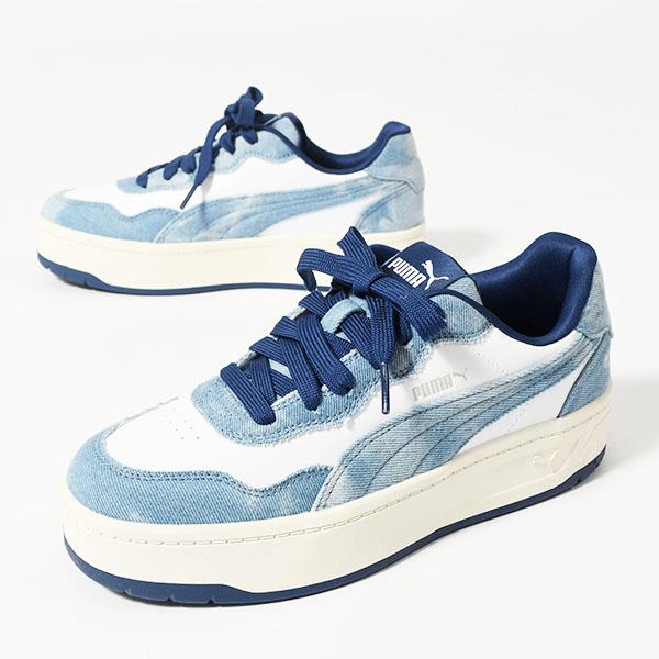 2026春夏新作 プーマ レディース 厚底 スニーカー PUMA コート ラリー スカイ デニム ローカット シューズ 靴 407397の画像