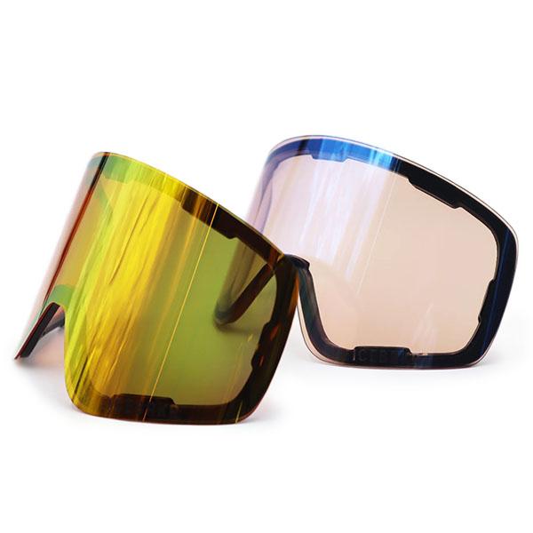 アフロマンさん　bone 骨伝導　スキー　ゴーグル　スペアレンズ　3枚セット ラスト1点 レッド調光 スペアレンズ スノーゴーグル bone ビーワン 骨