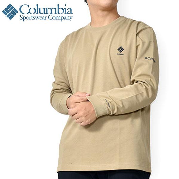 コロンビア 長袖Tシャツ Columbia メンズ TUTAKOKE LAKE LONG SLEEVE TEE ロンT 丸首 ロゴ ワンポイント クルーネック PM0822 2021秋冬新作